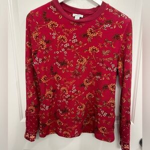 Sundance L Floral Thermal Velvet Trim Cuff Bohemian Hippie Western